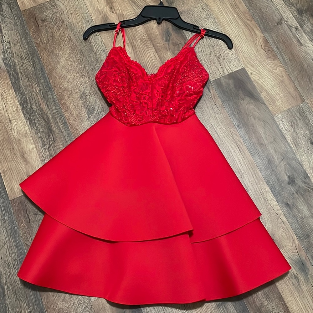 red mini dress